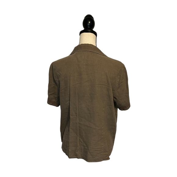 Vintage ERIKA Linen Blend 2 Pcs Outfit Shirt and Pants Women's Size Medium Brown - Picture 5 of 11